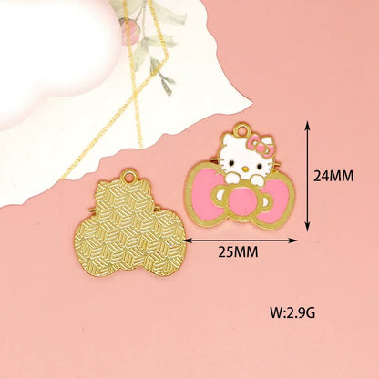 Cheerful Kitty Alloy Charms for Jewelry Making