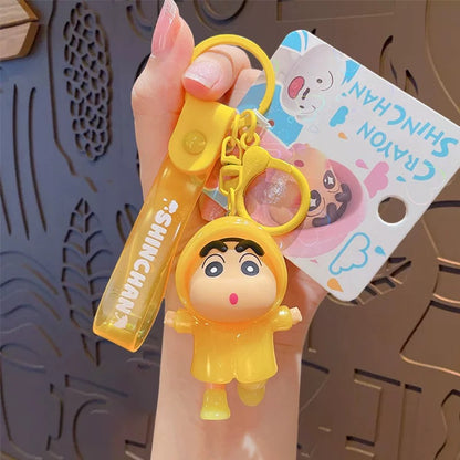 Crayon Shinchan Raincoat Keychain – Cute Cartoon Bag Charm