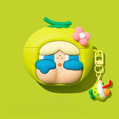 Kawaii Cartoon AirPods Case with Charm – Soft Silicone Cover