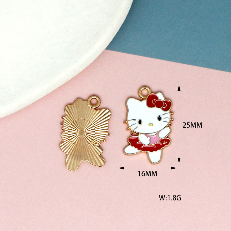 Whimsical Hello Kitty Alloy Charms for Jewelry Making