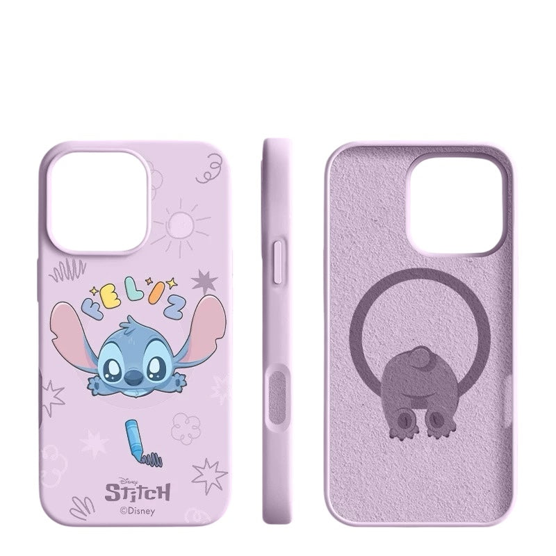 MagSafe Stitch Liquid Silicone Case – Cute, Shockproof & Anti-Fingerprint