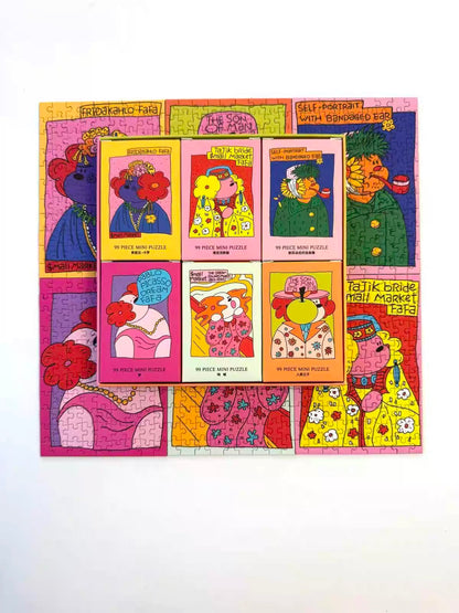 Puffinkids Quirky Masterpieces First Edition 6 x 99 Piece Mini Jigsaw Puzzle Set Puffinkids
