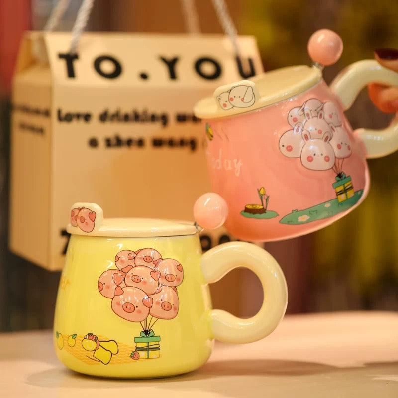 Jolie tasse en céramique à motif de dessin animé