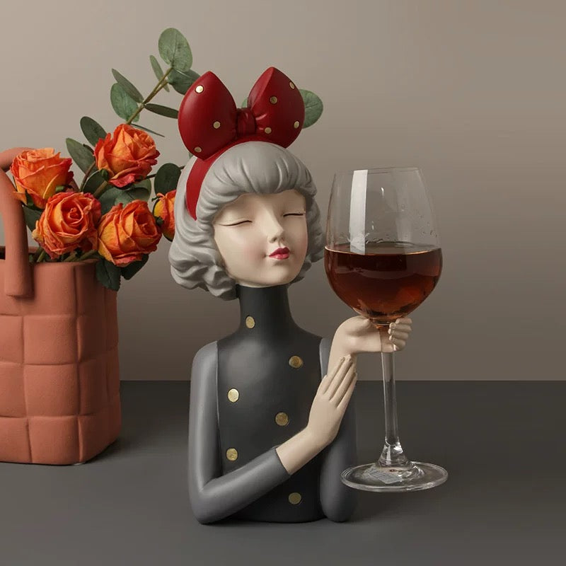 Ensemble de porte-bouteilles et de verres à vin de style art moderne pour la maison