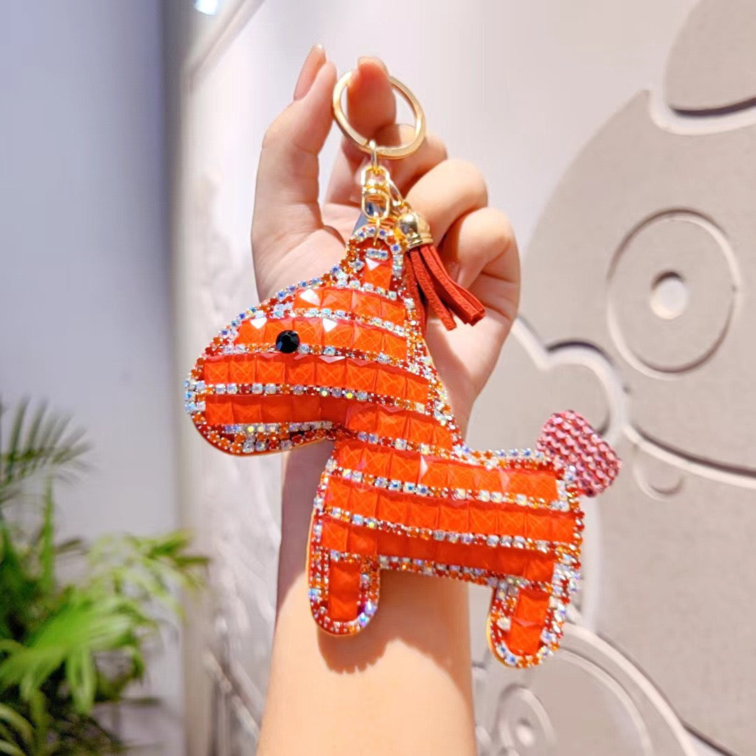 Rhinestone Horse Keychain