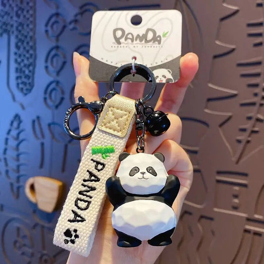 Cute Panda Keychain Strap Cartoon Key Ring Gift