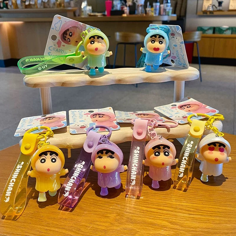 Crayon Shinchan Raincoat Keychain – Cute Cartoon Bag Charm