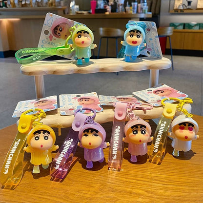 Crayon Shinchan Raincoat Keychain – Cute Cartoon Bag Charm