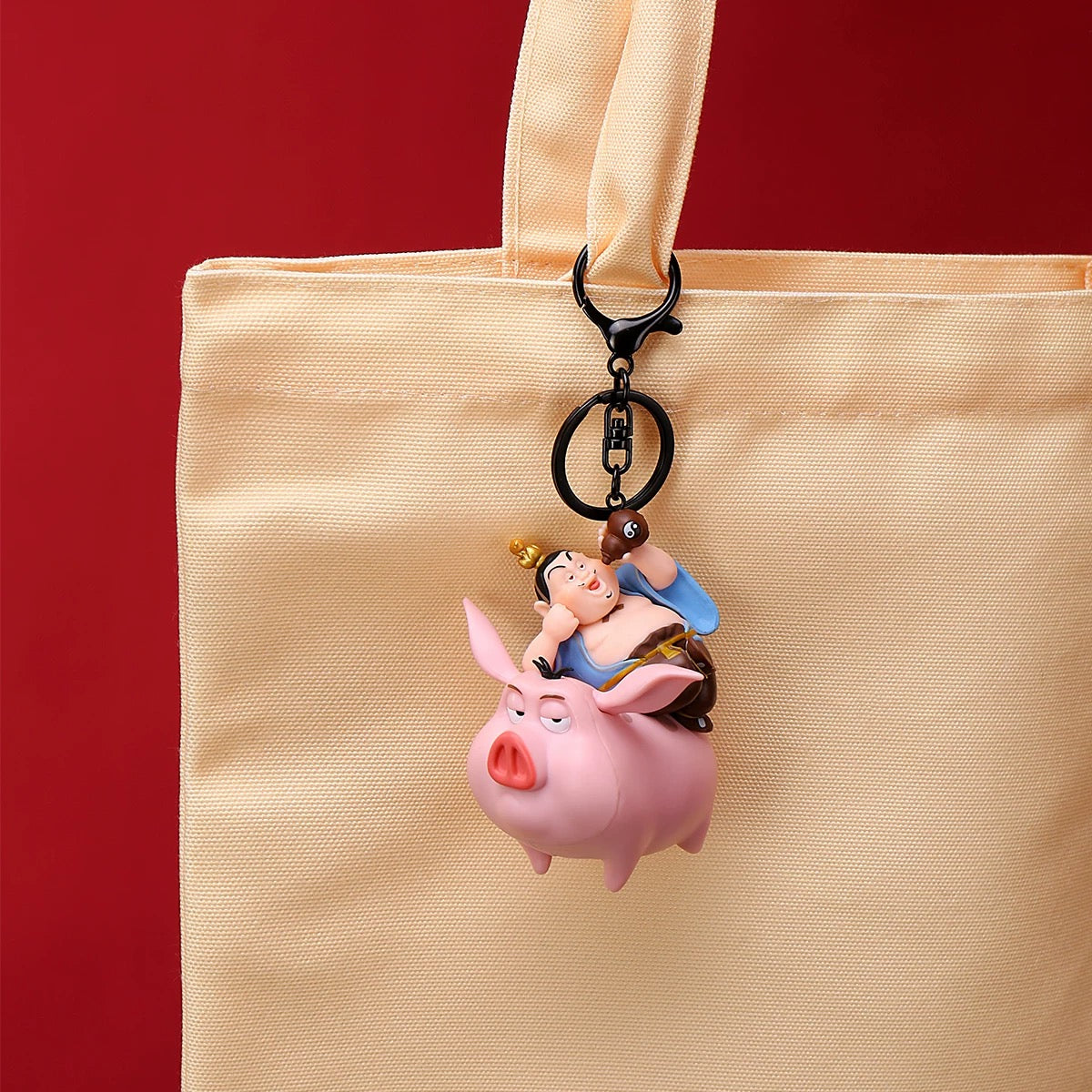 Nezha & Ao Bing Keychain Set – Chinese Mythology Figure Keychains, Cute Anime Bag Charms