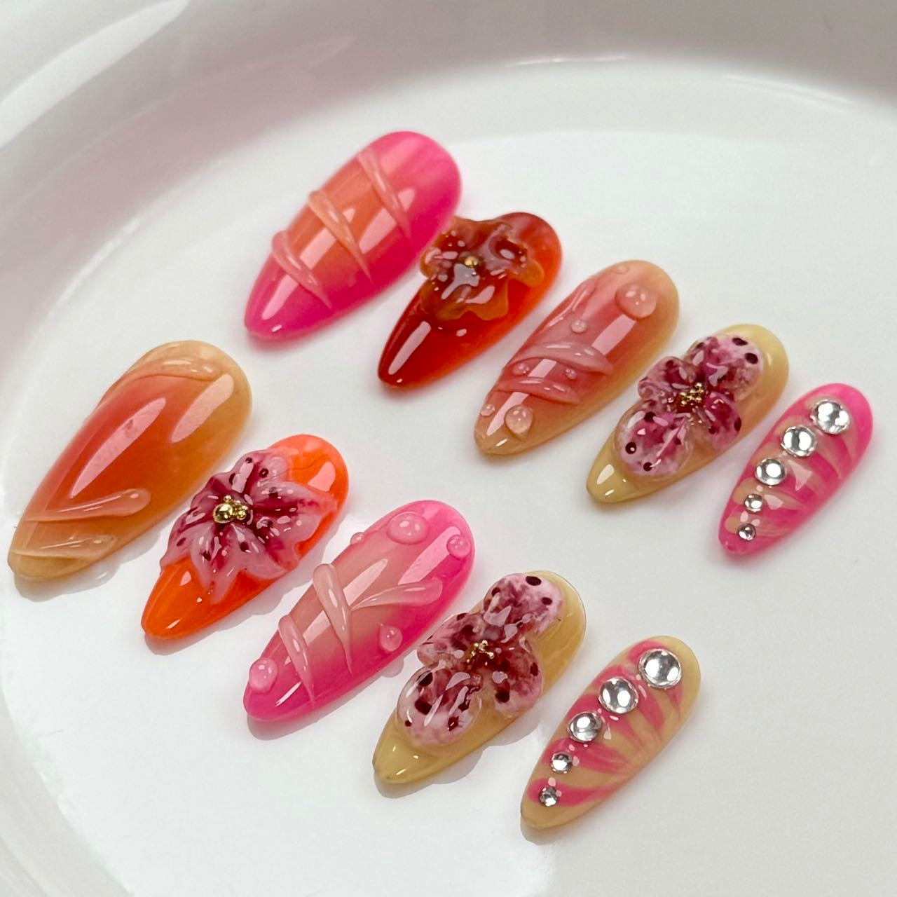 Ongles à coller Coral Dream