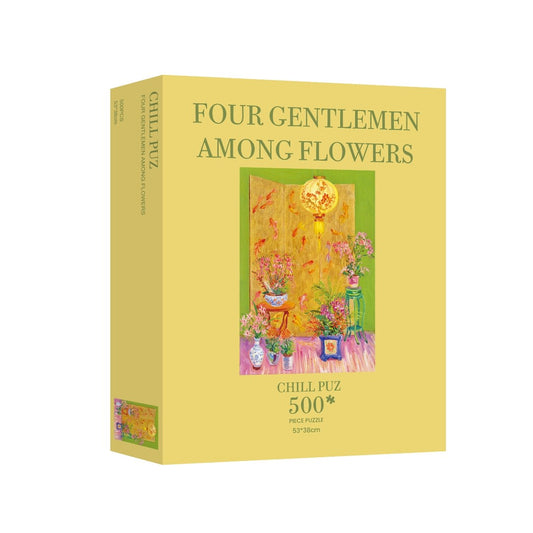 CHILL PUZ Four Gentlemen Among Flowers 500 Piece Puzzle CHILL PUZ