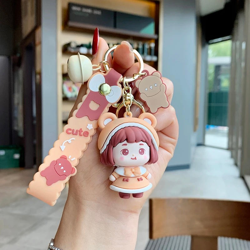 Kawaii Girl Keychain Set