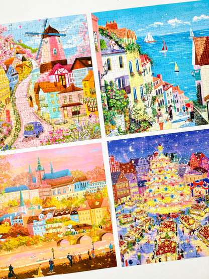 Four Seasons Village Puzzle Set