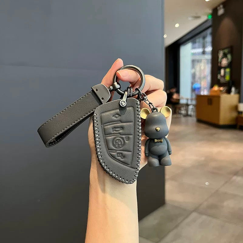 Protective Leather Car Key Fob Cover for BMW Series
