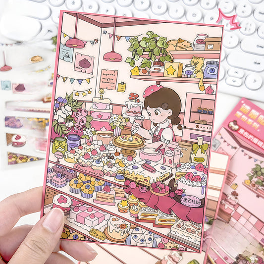 Adorable Room Scene Stickers – 3D Mini DIY for Journals & Scrapbooking