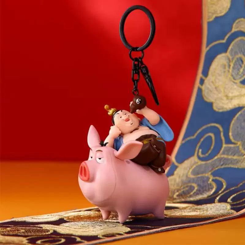 Nezha & Ao Bing Keychain Set – Chinese Mythology Figure Keychains, Cute Anime Bag Charms