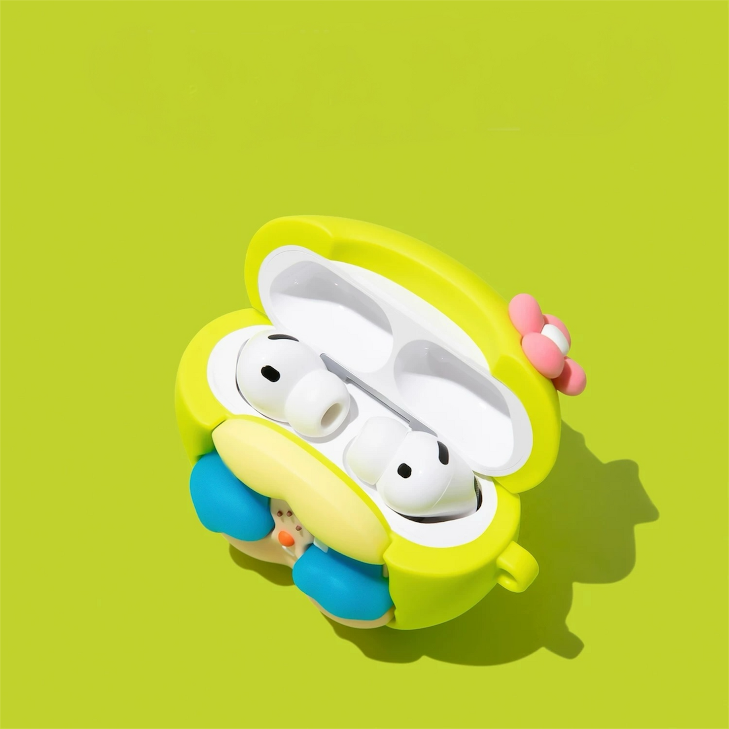 Kawaii Cartoon AirPods Case with Charm – Soft Silicone Cover