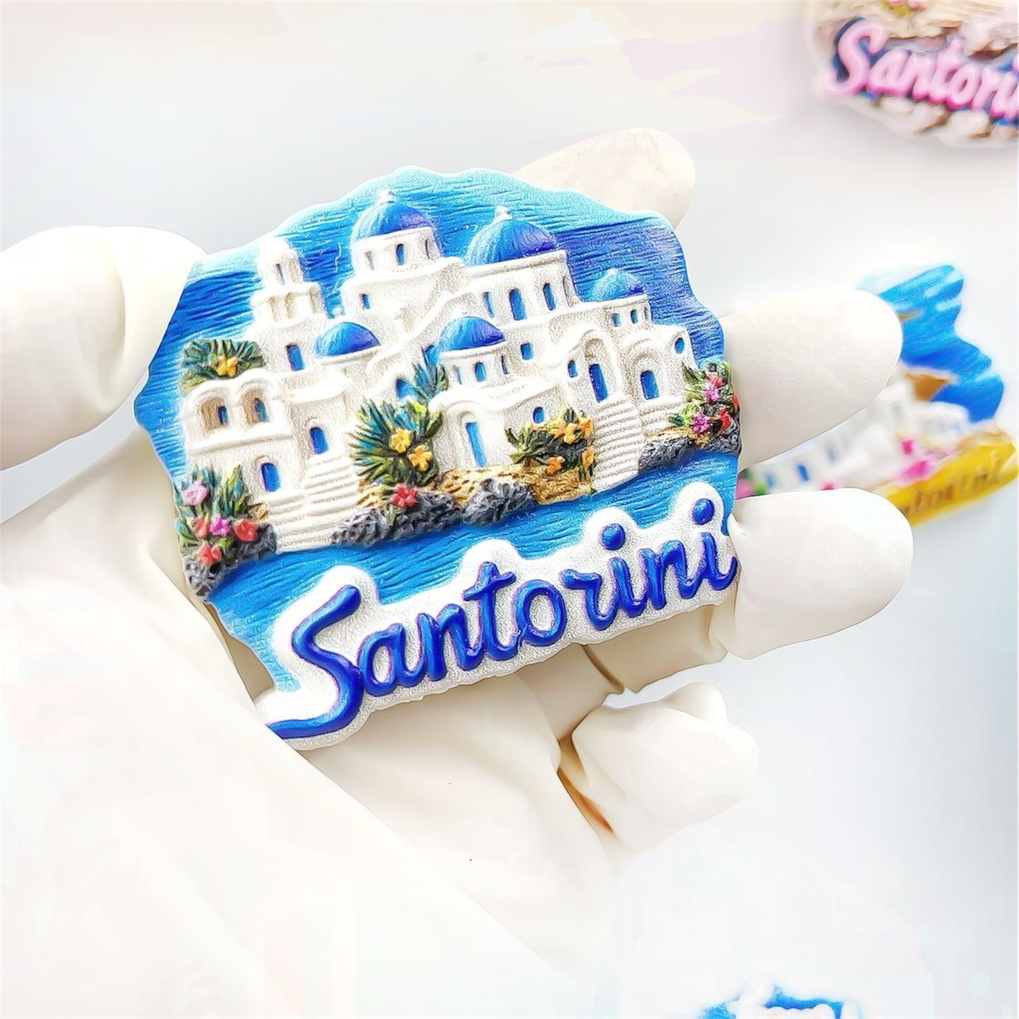 Santorini Travel Souvenir Fridge Magnet