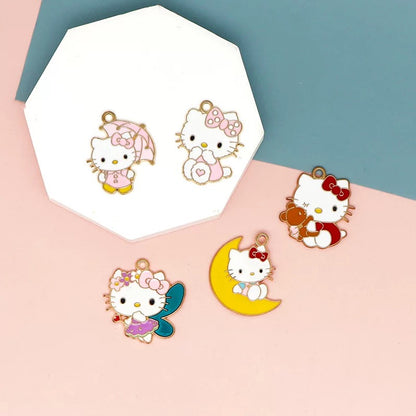 Dreamy Kitty Alloy Charms for Jewelry Making