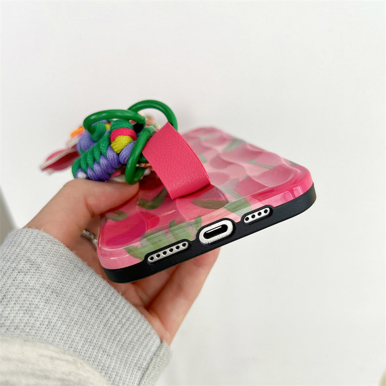Coque de téléphone à motif de tulipes