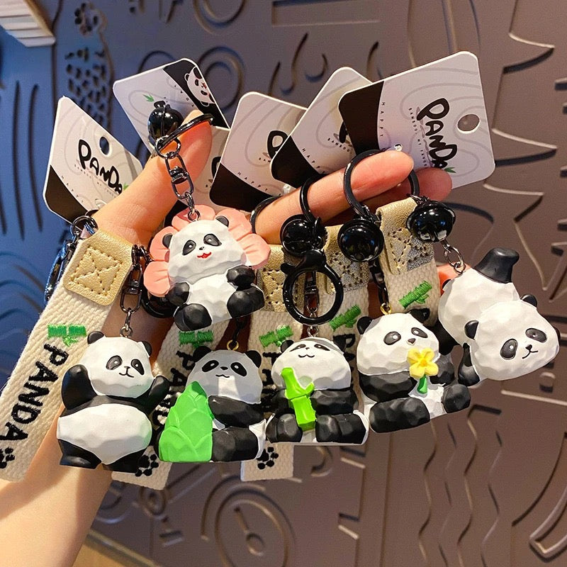 Cute Panda Keychain Strap Cartoon Key Ring Gift