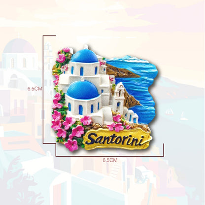 Santorini Travel Souvenir Fridge Magnet