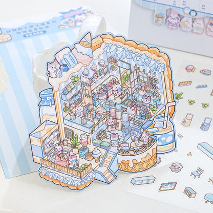 Kawaii Candy House Sticker – Miniature Scene for DIY & Crafts