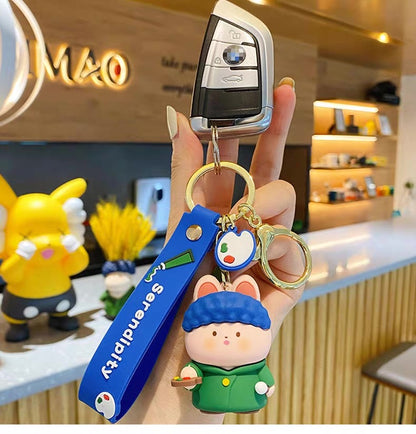 Cartoon Bunny Buds Keychain Series – Inspired by Classic Art