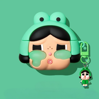 Kawaii Cartoon AirPods Case with Charm – Soft Silicone Cover