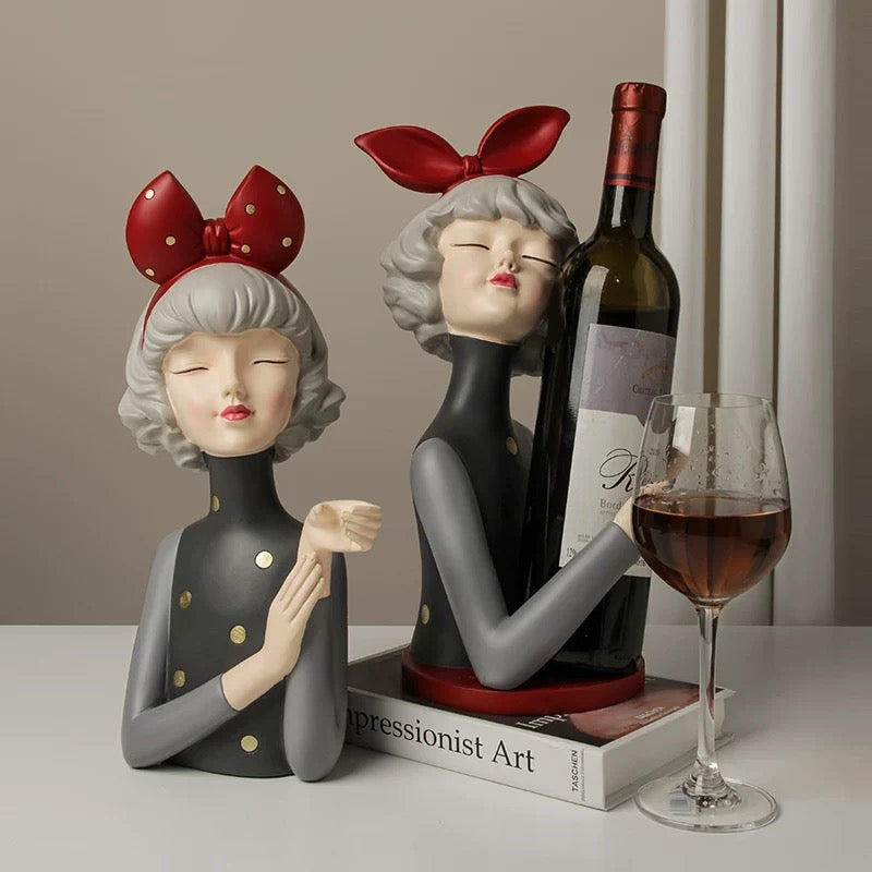 Ensemble de porte-bouteilles et de verres à vin de style art moderne pour la maison