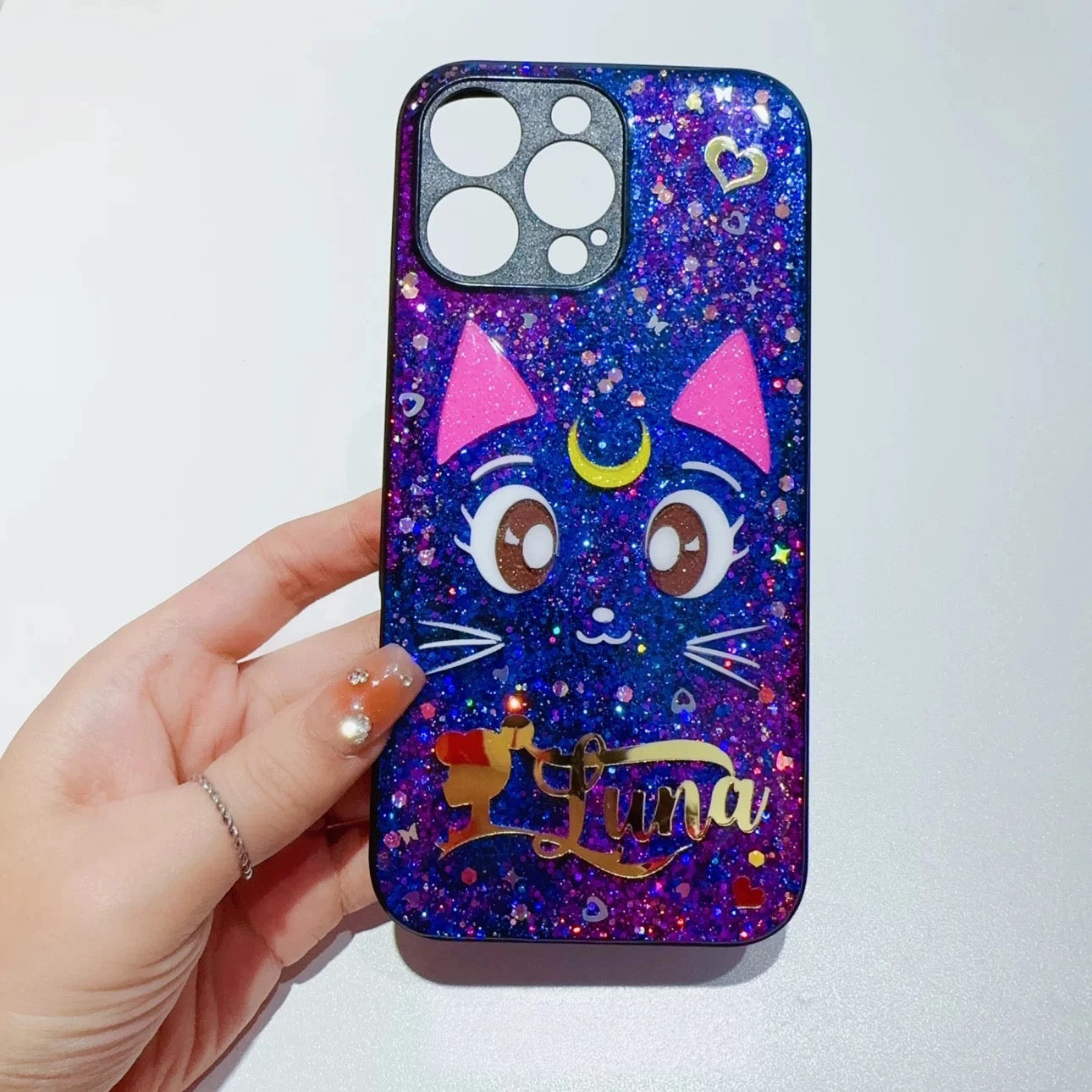 Sailor Moon Luna Handmade Glitter Phone Case