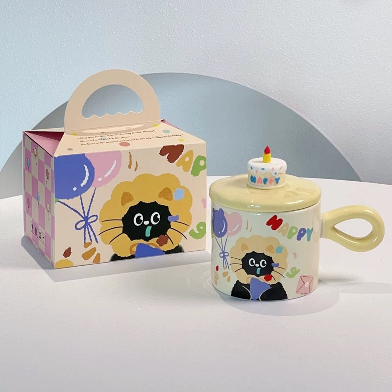 Tasse en céramique « Joyeux anniversaire, joli chat »