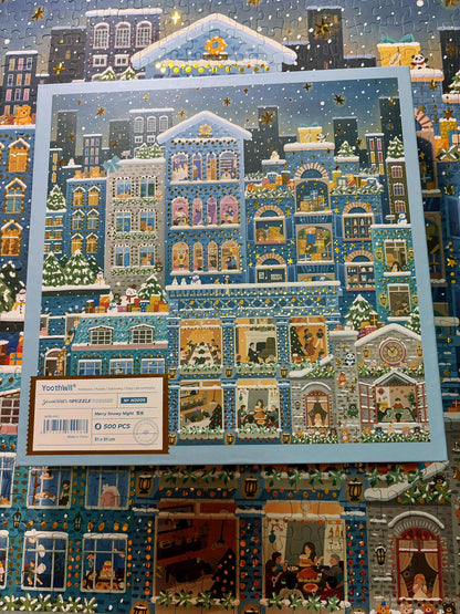 Merry Snowy Night 500 Pieces Foil Puzzle