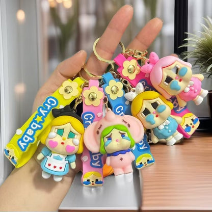 3D Cartoon Crying Girl Keychain
