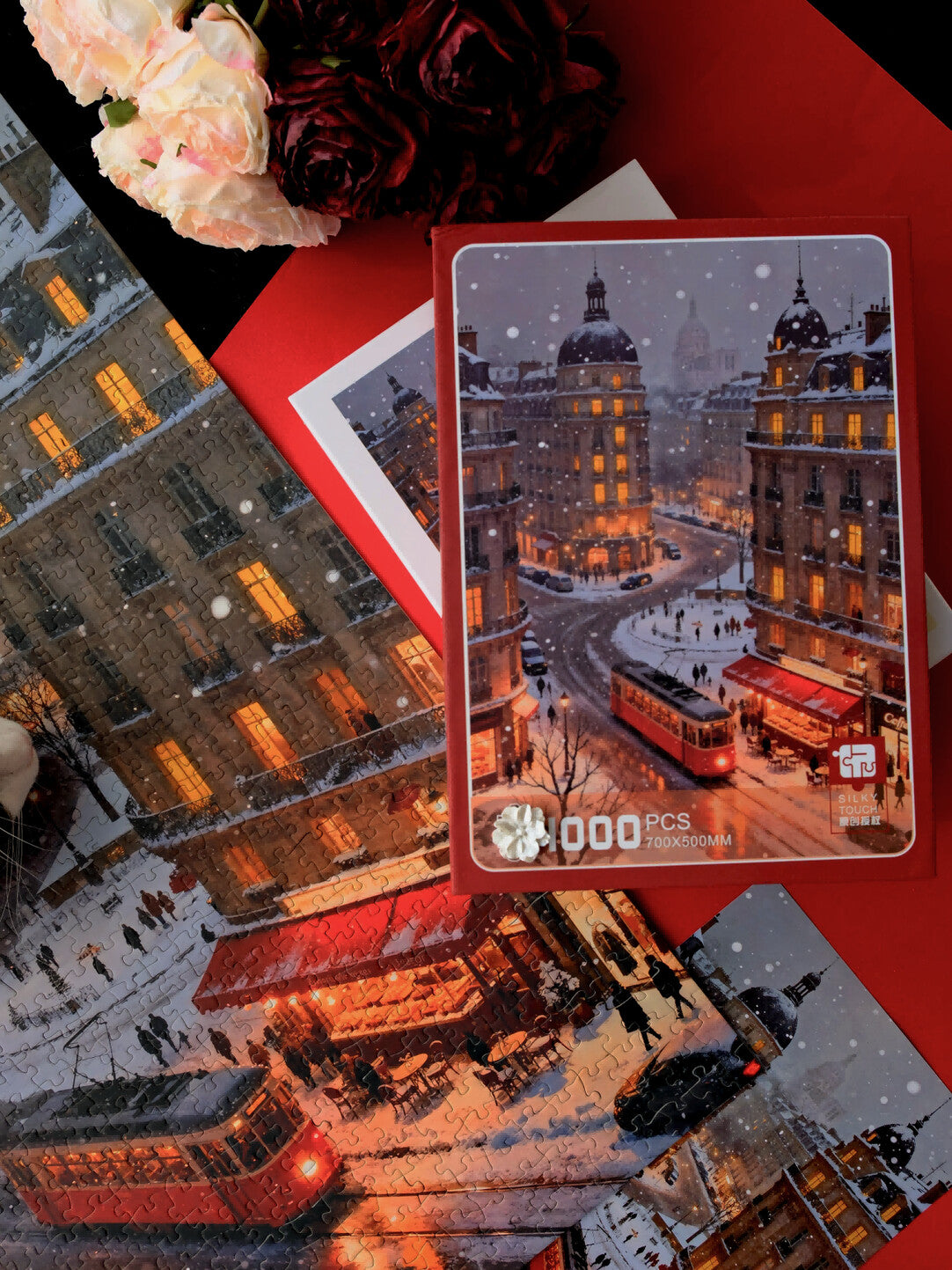 Paris Snow Night 1000 Piece Puzzle Toppie