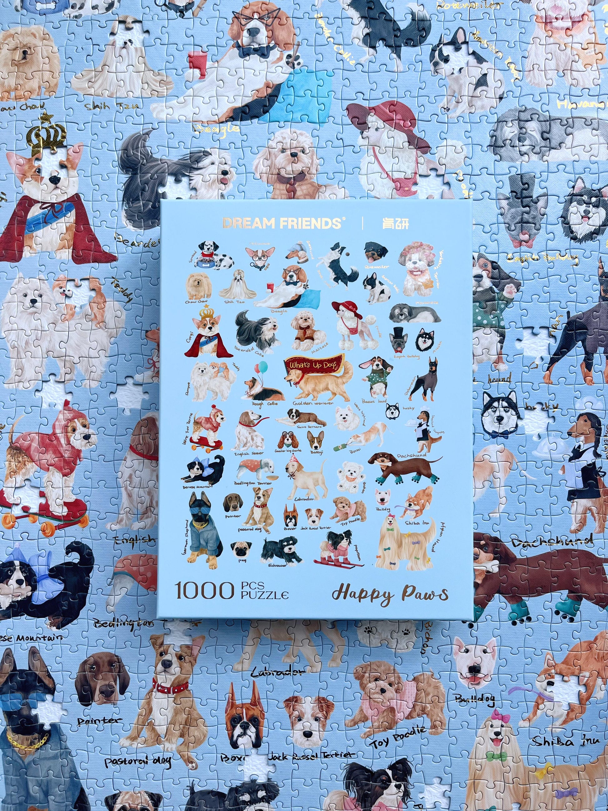 Happy Paws Dog Family 1000 Piece Jigsaw Puzzle Dream Friends