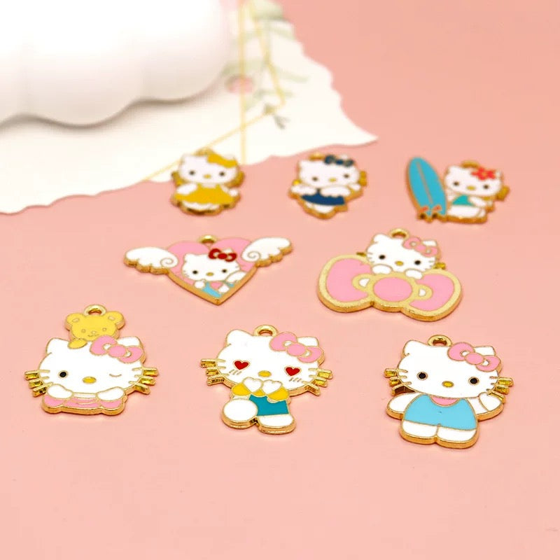 Cheerful Kitty Alloy Charms for Jewelry Making