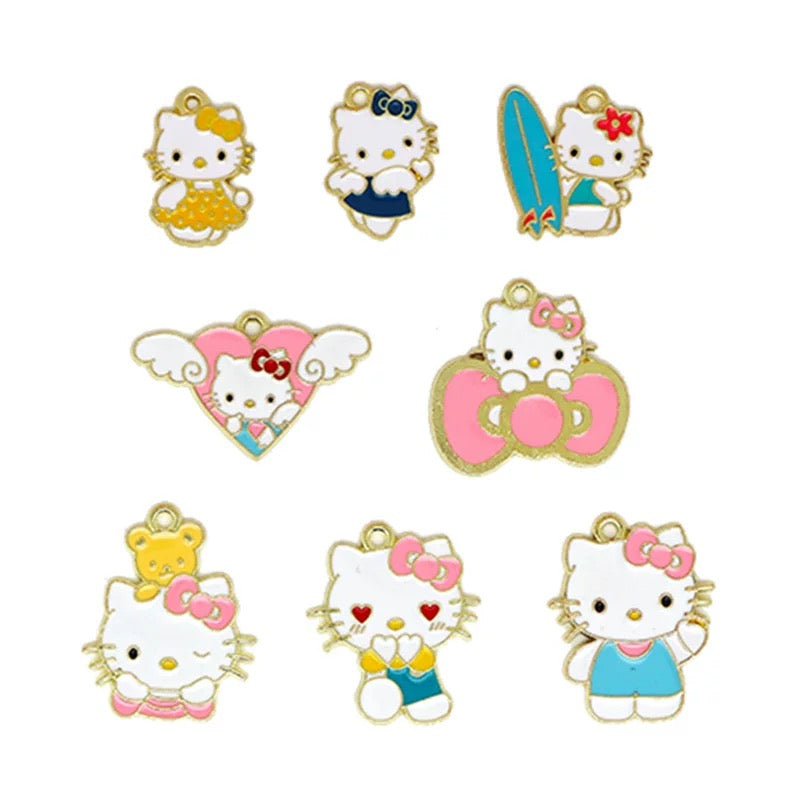 Cheerful Kitty Alloy Charms for Jewelry Making
