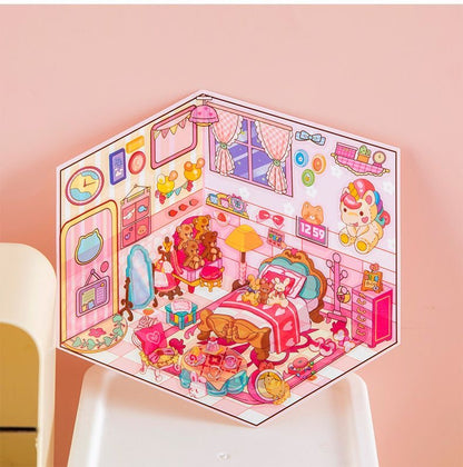 Kawaii Miniature Shop Sticker Set – 3D Puffy Stickers for DIY & Crafts