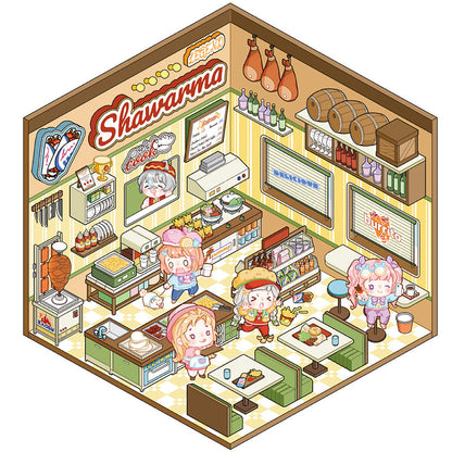 Mini Shop Room Stickers – 3D DIY Kit for Crafts & Journals