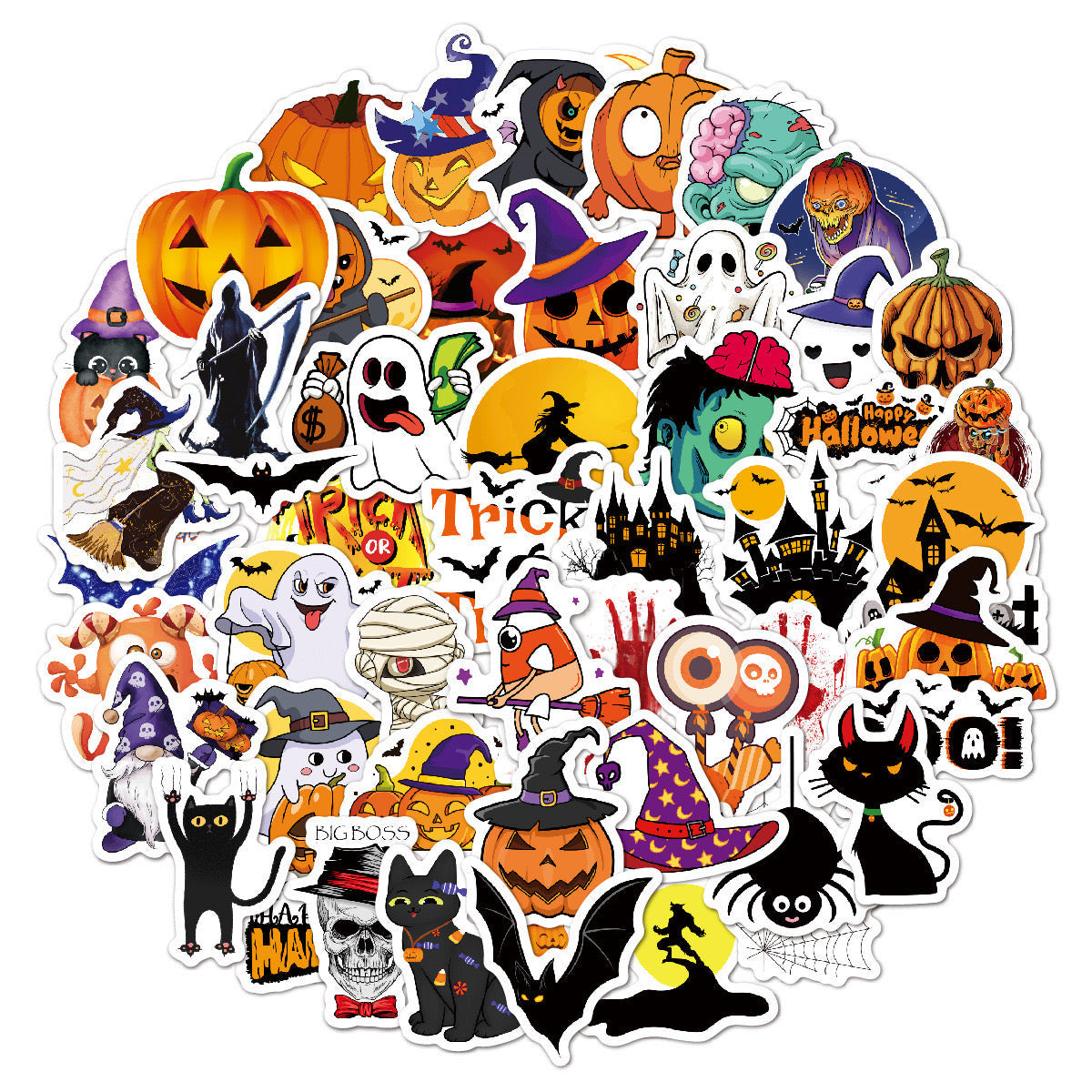 Autocollants d'Halloween - 50 pièces