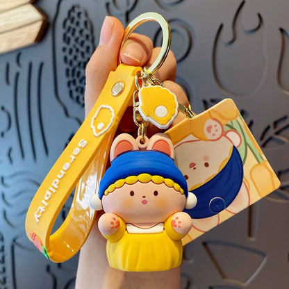 Cartoon Bunny Buds Keychain Series – Inspired by Classic Art