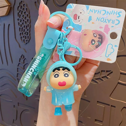 Crayon Shinchan Raincoat Keychain – Cute Cartoon Bag Charm