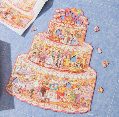 Momibook Birthday Cake Puzzle – 481 Irregular Pieces