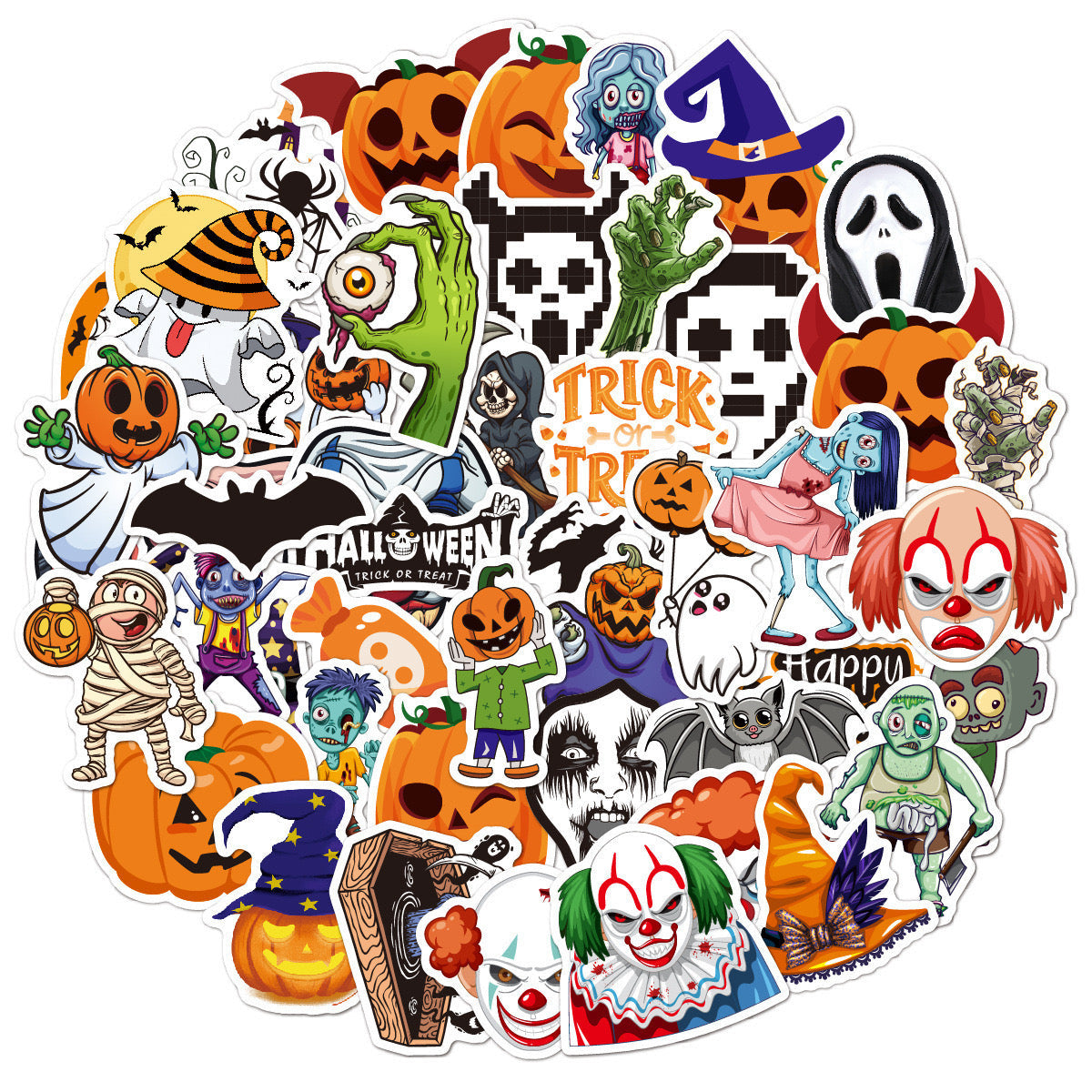 Autocollants d'Halloween - 50 pièces