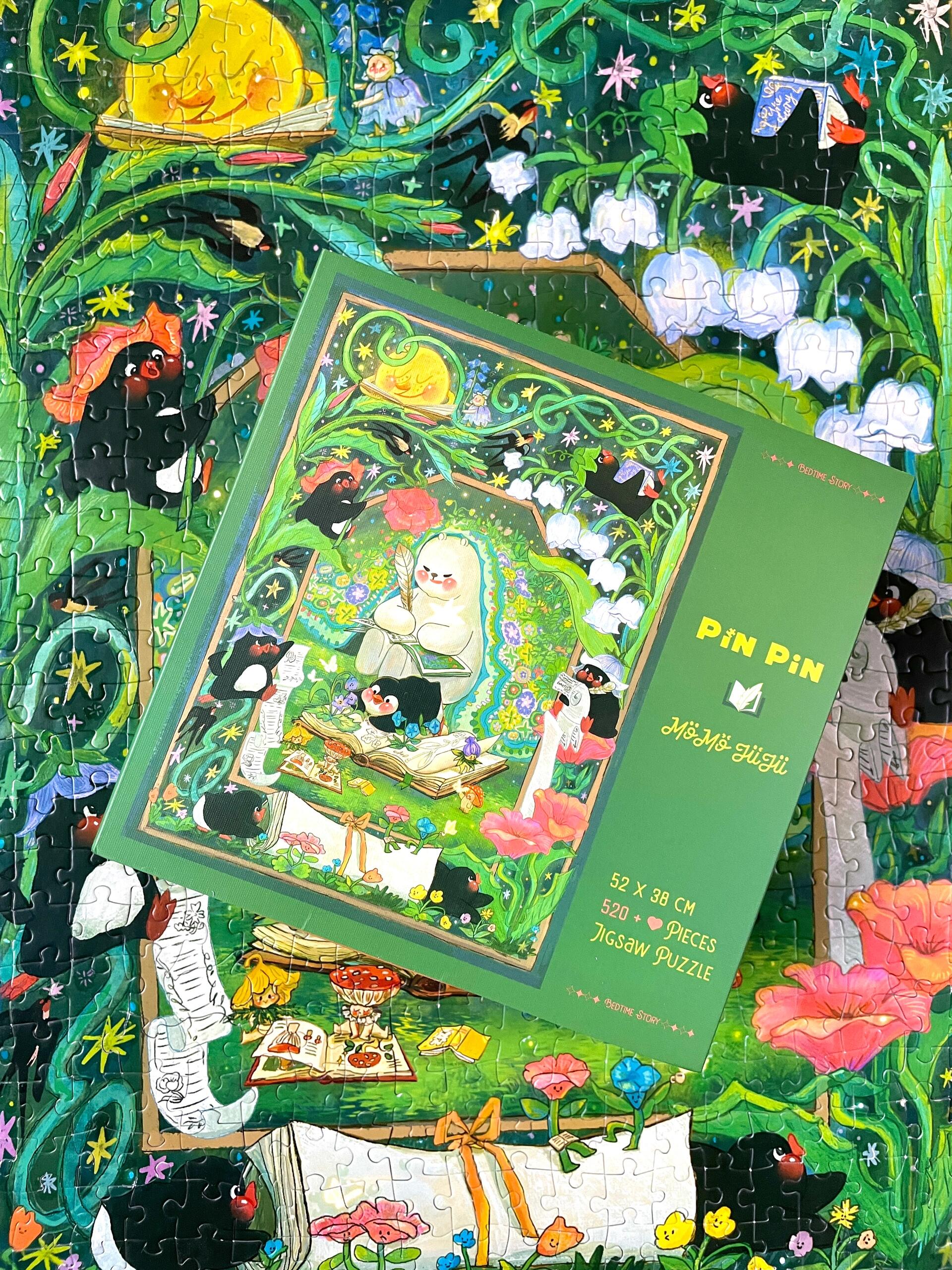 Pin Pin Bedtime Story Glow in the Dark 521 Piece Jigsaw Puzzle Pin Pin