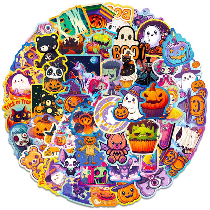 Halloween Pumpkin Bat Castle Graffiti Stickers - 50Pcs