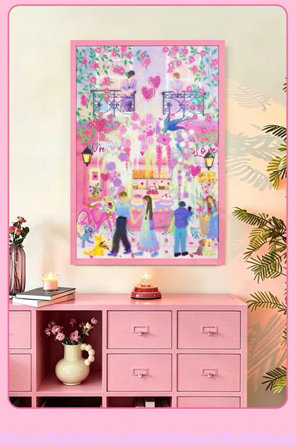 Momibook Pink Romance Melody 1000 Piece Jigsaw Puzzle Momibook