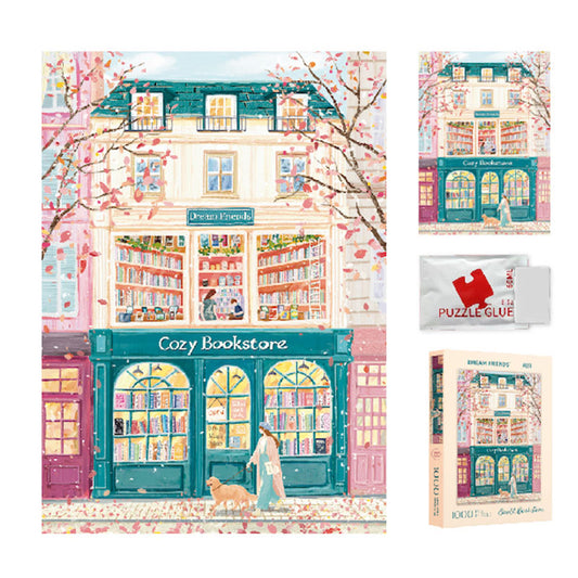 Dream Friends Cozy Bookstore 1000 Piece Jigsaw Puzzle