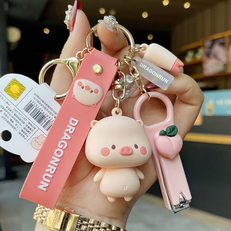 Kawaii Pig Keychain Set